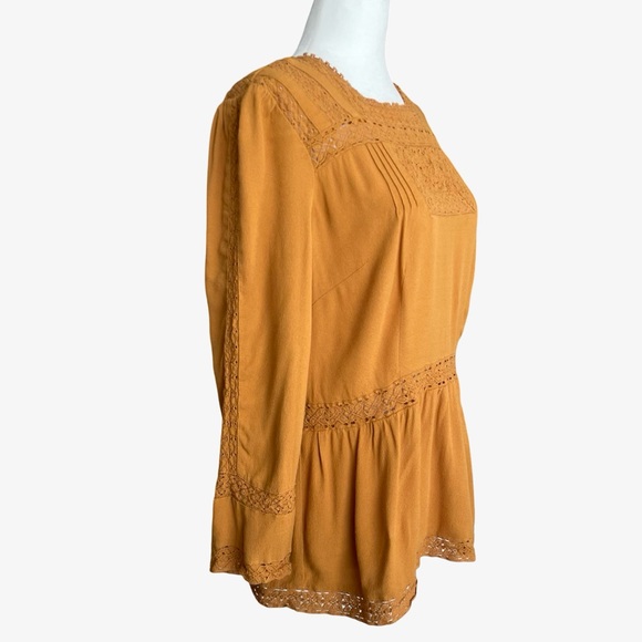 J. Crew Point Sur Lacey Top Marled Mushroom Gold Yellow 8 EUC - Picture 9 of 16